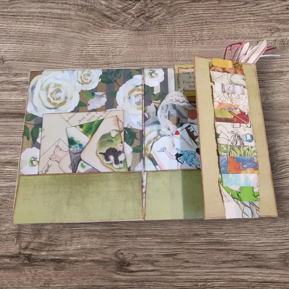 ​Vintage Storybook Junk Journal Folio  - Handmade Ephemera Kit